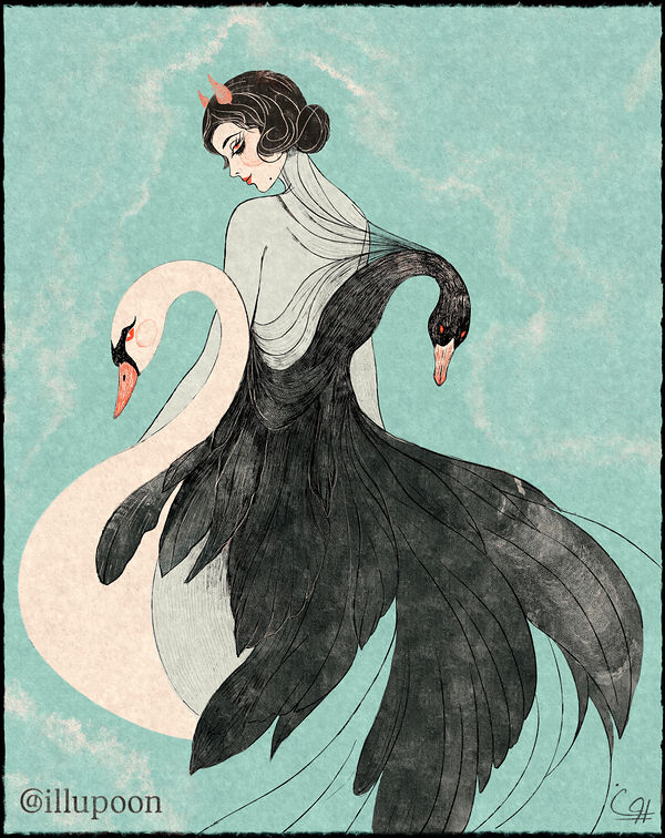Swan Soirée II, fashion & costume by Pooneh Nik