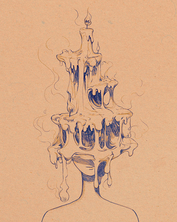 Mind on fire, gothic & dark whimsy by Pooneh Nik