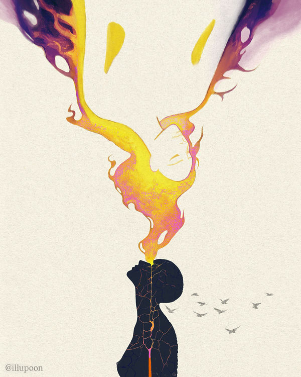 Burning, breaking, becoming. Here’s to the fire within every woman, iran revolution 2026 by Pooneh Nik