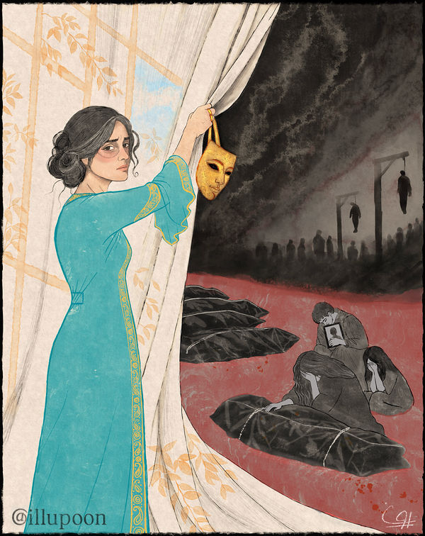 The Curtain Must Not Fall, iran revolution 2026 by Pooneh Nik