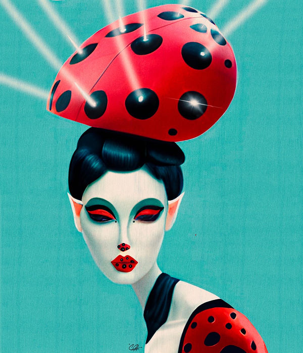 Lady Luck, masks & duality by Pooneh Nik