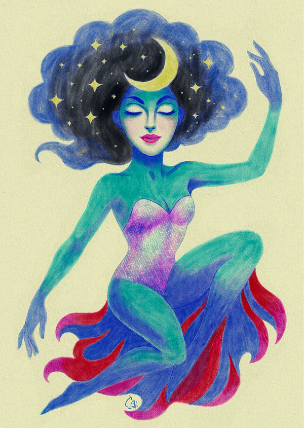 Cosmic curl, myth & fantasy by Pooneh Nik