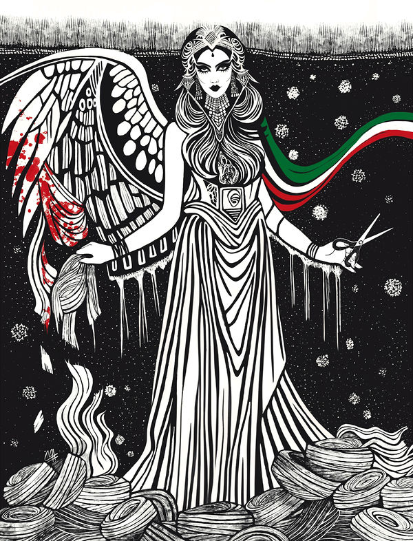 Irandokht II, woman, life, freedom (2022–23) by Pooneh Nik