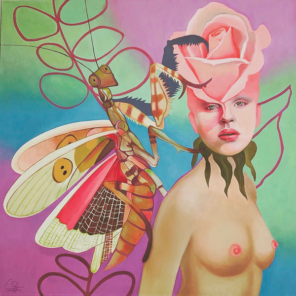 Praying Mantis, women & nature by Pooneh Nik